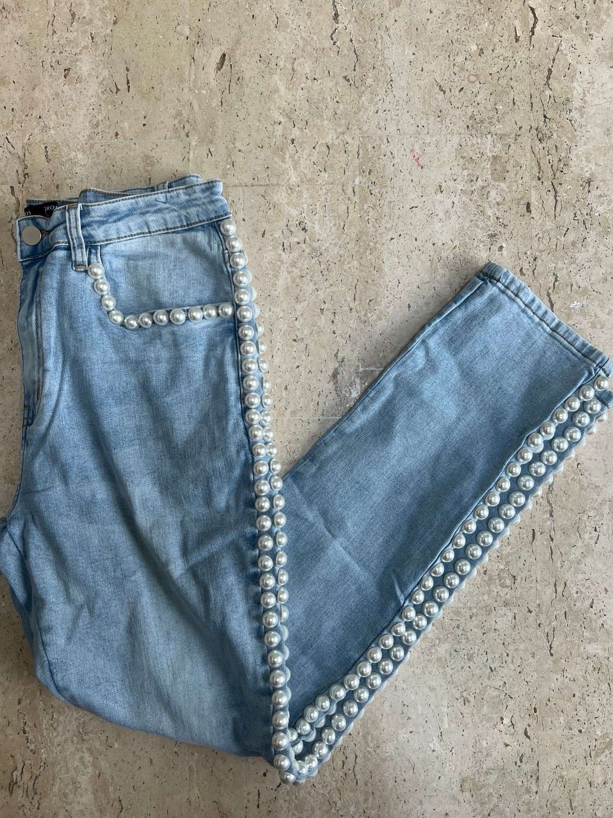 BOSTON PROPER PEARL RACER STRIPE FIVE POCKET ANKLE JEANS SIZE 8