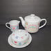 Shafford Japan Heirloom Sampler Patteen Set Teapot Creamer Sugar Cube Dome Dish
