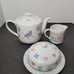 Shafford Japan Heirloom Sampler Patteen Set Teapot Creamer Sugar Cube Dome Dish