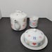 Shafford Japan Heirloom Sampler Patteen Set Teapot Creamer Sugar Cube Dome Dish