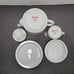 Shafford Japan Heirloom Sampler Patteen Set Teapot Creamer Sugar Cube Dome Dish
