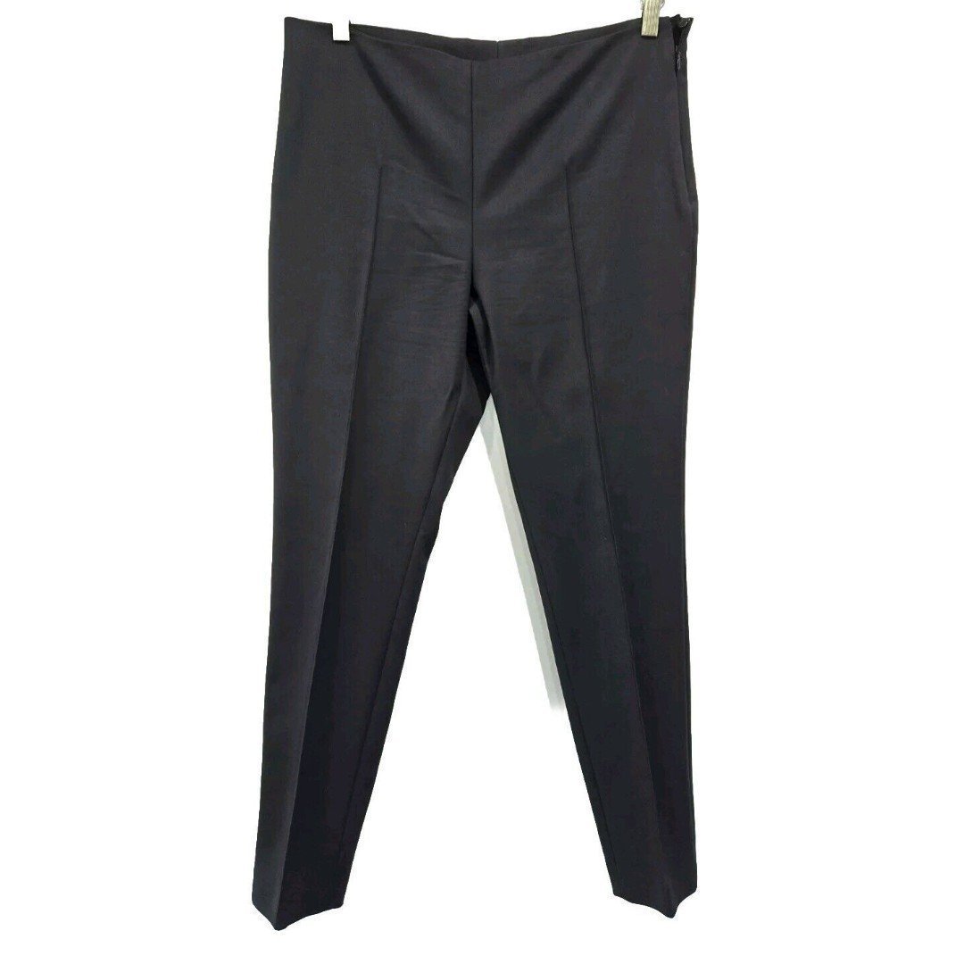 Akris Bergdorf Goodman Dress Pants Womens Cropped Black Black Pleated 10