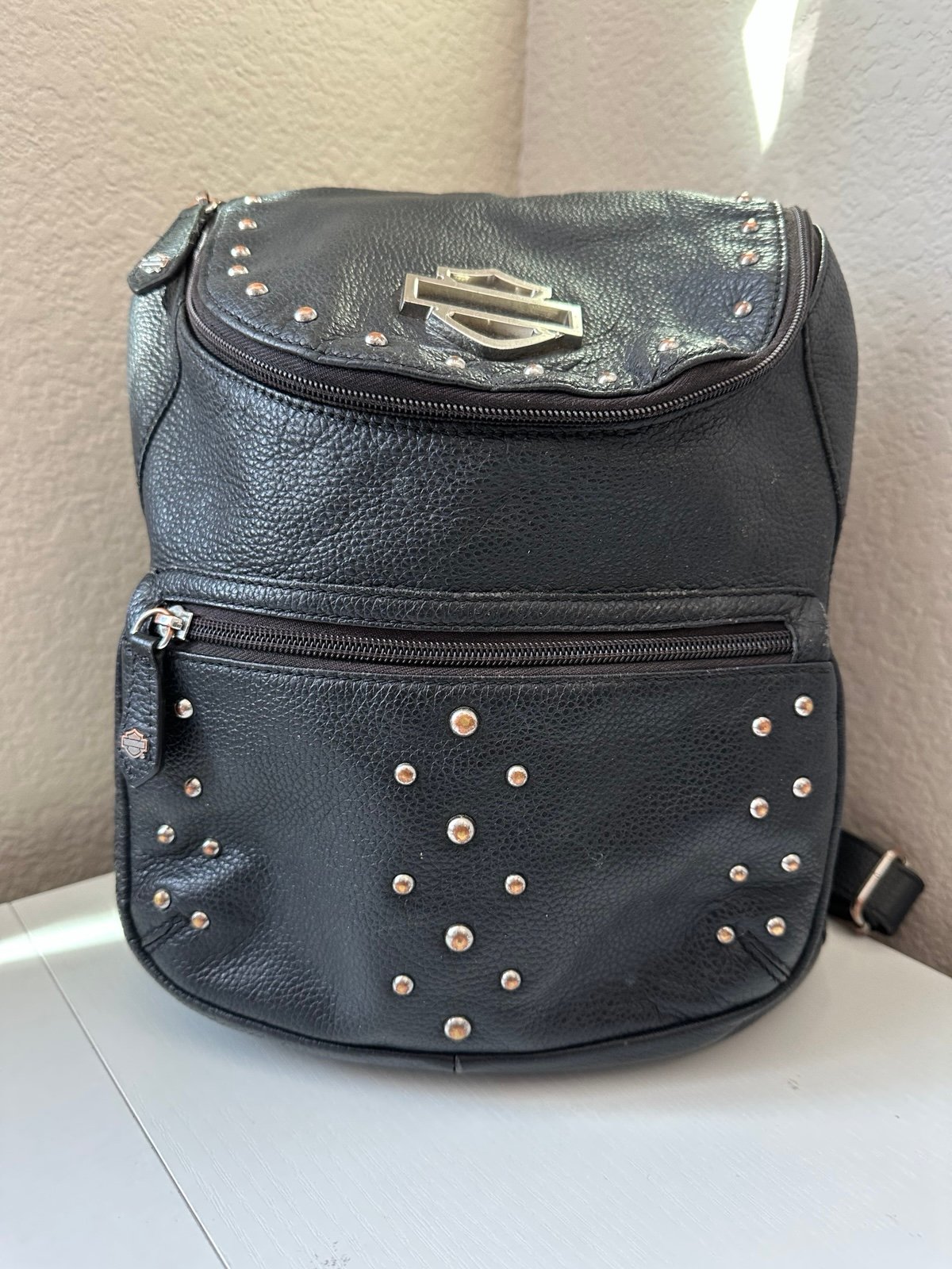 HARLEY-DAVIDSON WOMEN'S RIDER BAR & SHIELD BACKPACK -BLACK, Boho, Logo, Leather