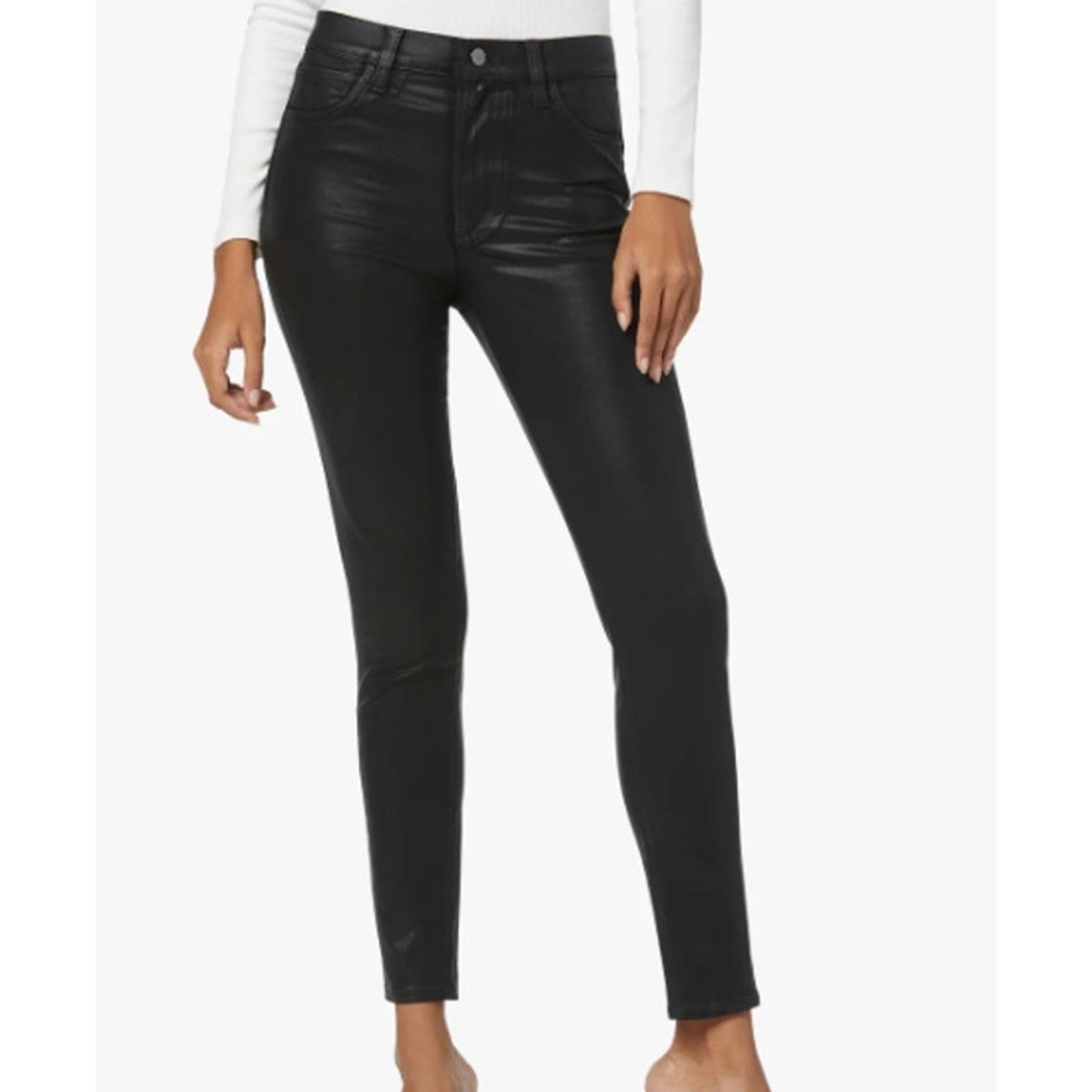 Joe's the Charlie High Rise Skinny Coated Black Jeans Size 27