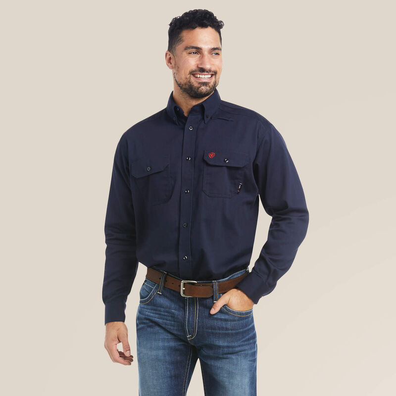NWT Ariat FR Solid Work Shirt in Navy size XL