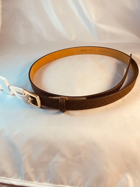 NWOT MICHAEL KORS Women’s MK Signature Brown Belt Sz L