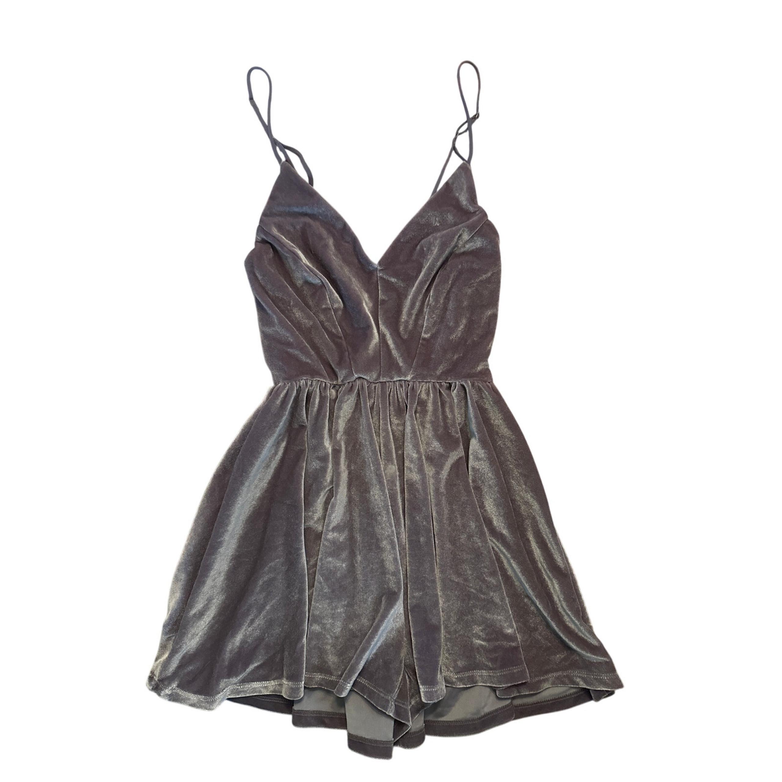 NWT S Urban Outfitters Silence + Noise Lavender Crushed Velvet Romper Jumpsuit