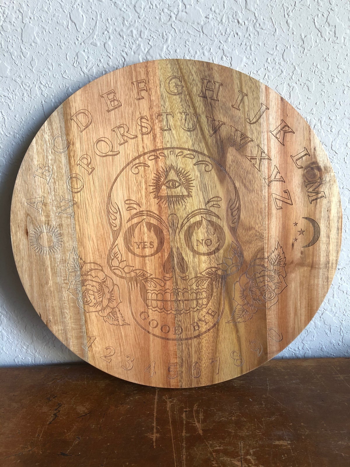 Ouija spirit board skull lazy susan