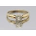 Art Deco Diamond ring. 14k Yellow and White Gold Square table.