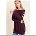 Eggplant Purple Top With Cut Out Sleeves