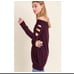 Eggplant Purple Top With Cut Out Sleeves