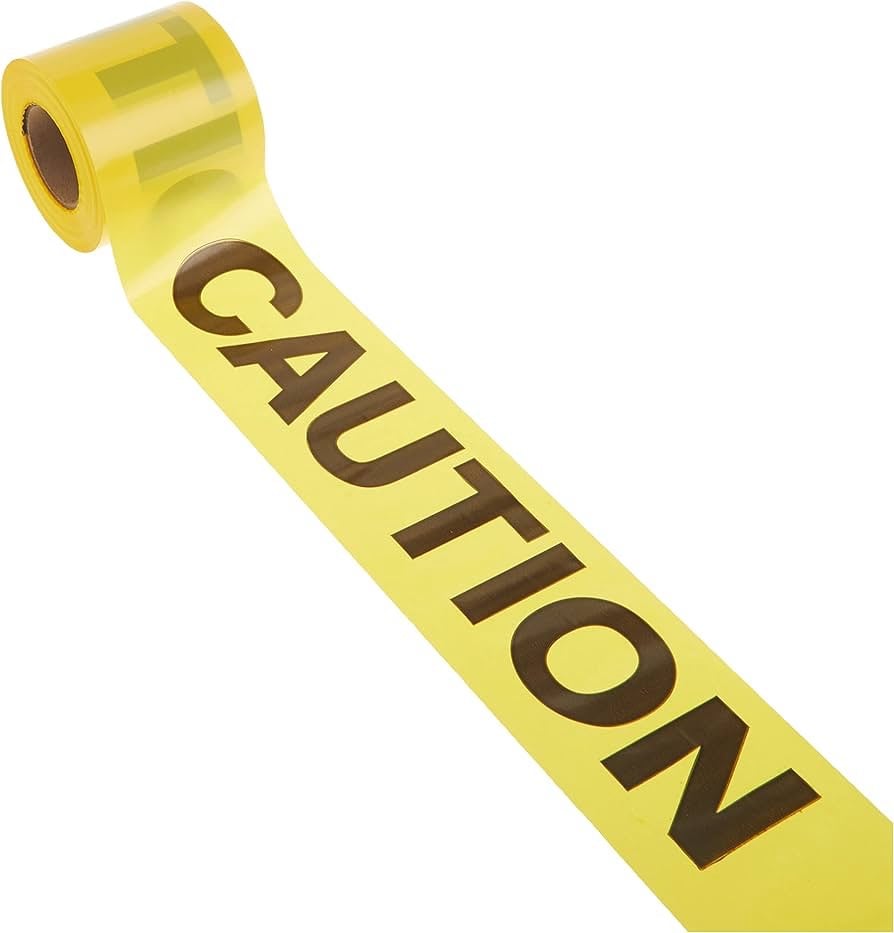 24rolls IRWIN Tools STRAIT-LINE 66200 Barrier Tape Roll, CAUTION, 3-inch by 300-