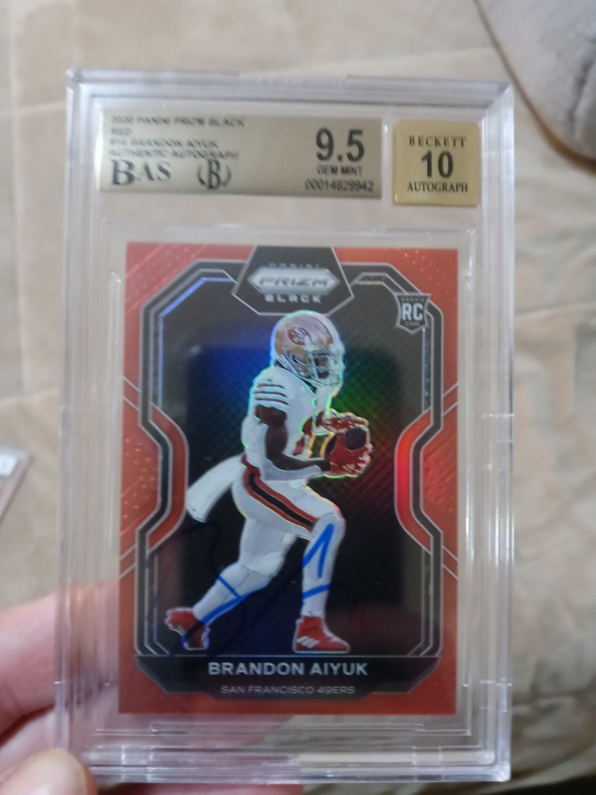 Rookie brandon Alyuk. Beckett 9.5 out 53 of 99 Auto on card