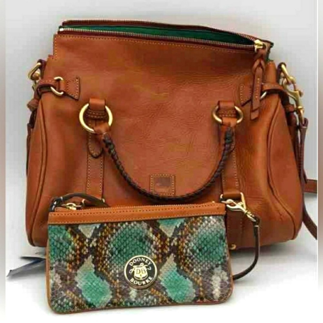 LOT 2 Dooney & Bourke Designer Florentine Purse Satchel + NEW Animal Wallet