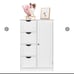 Compact 4 Drawer Dresser Shelf Durable MDF Cabinet Storage Home Bedroom Furnitur