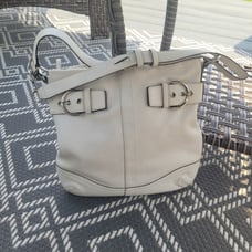 Coach Leather White Hobo Satchel Bag 1454