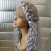 Grey goddess platinum jeweled lace wig