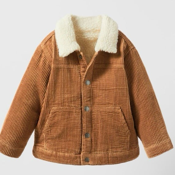 Zara toddler reversible fleece corduroy jacket