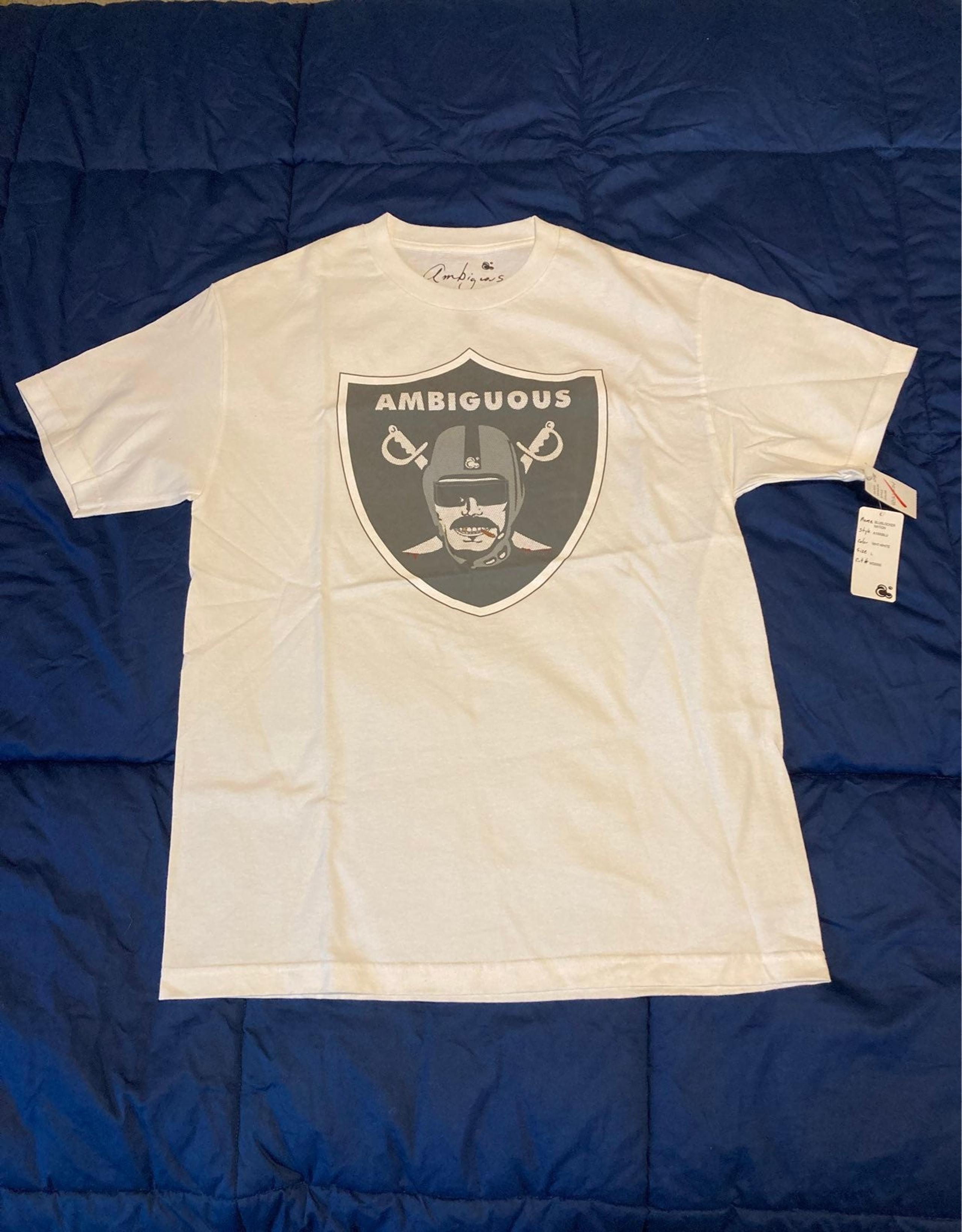 Rare Ambiguous Las Vegas/Oakland Raiders shirt white Large