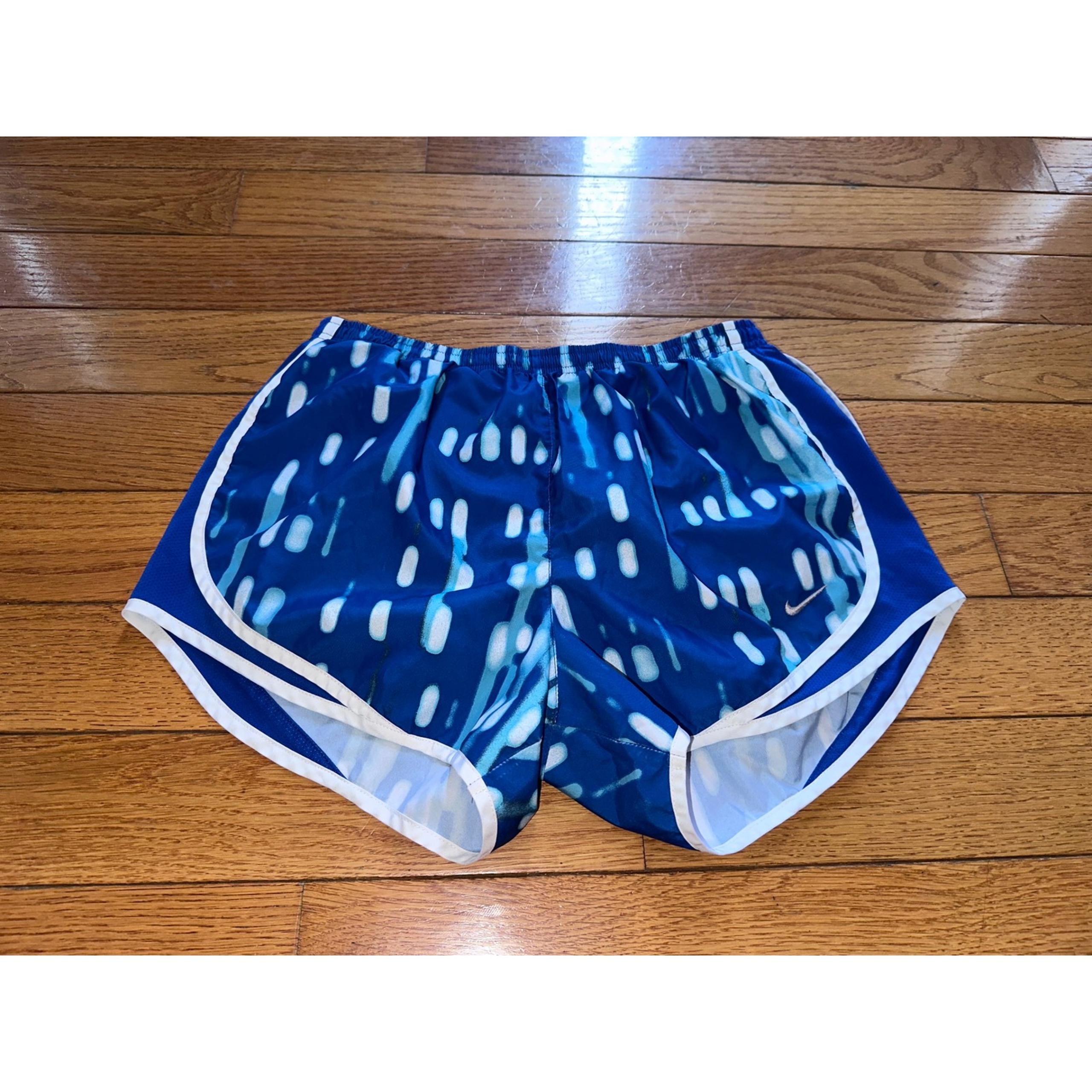 Nike Running Shorts Blue White Print Athletic Gym Activewear Women's medium