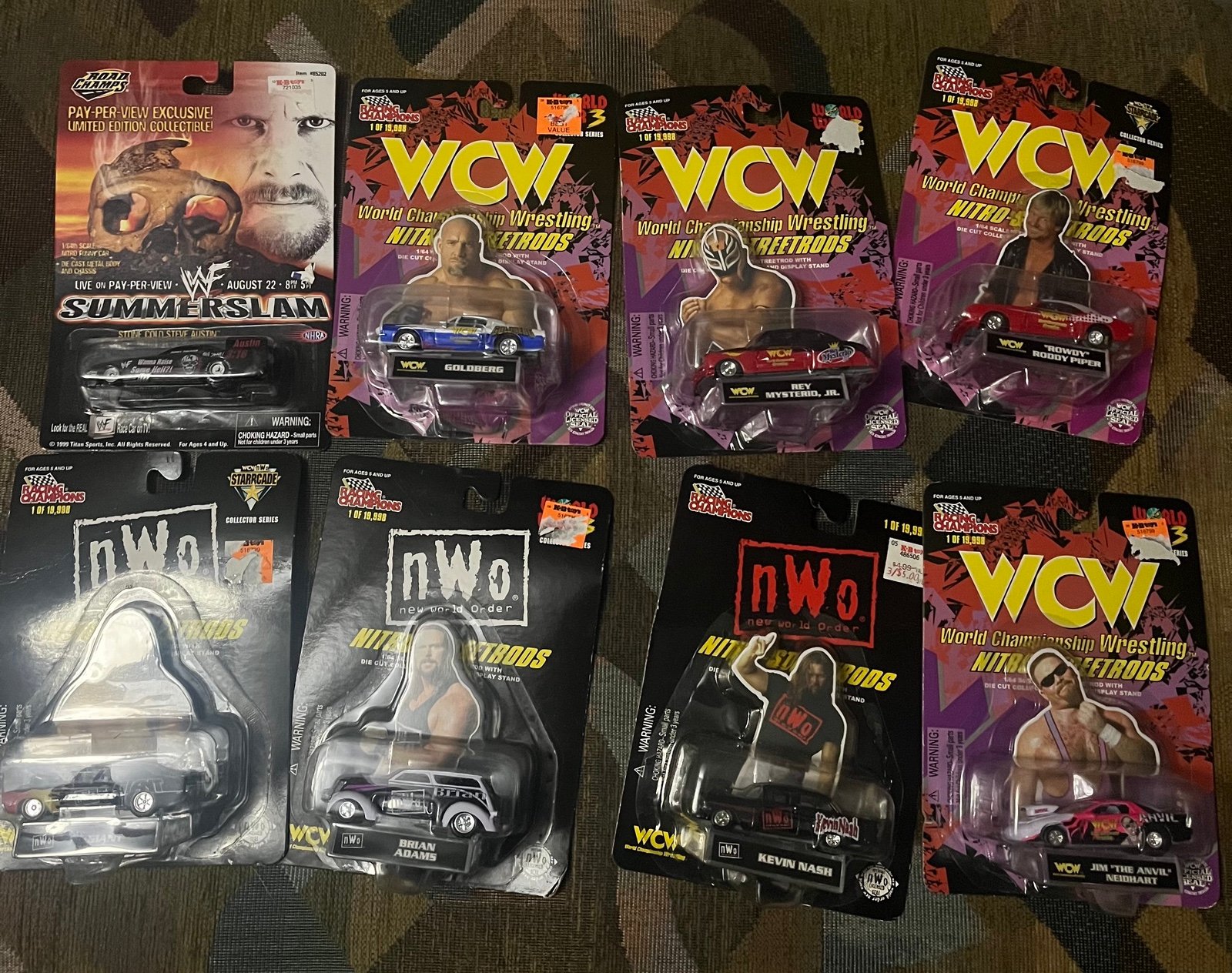Racing Champions Nitro Streetrods Diecast Car WCW NWO WWE Lot Of 8