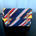 Tory Burch multi color striped canvas leather trim tote for beach/shopping/book