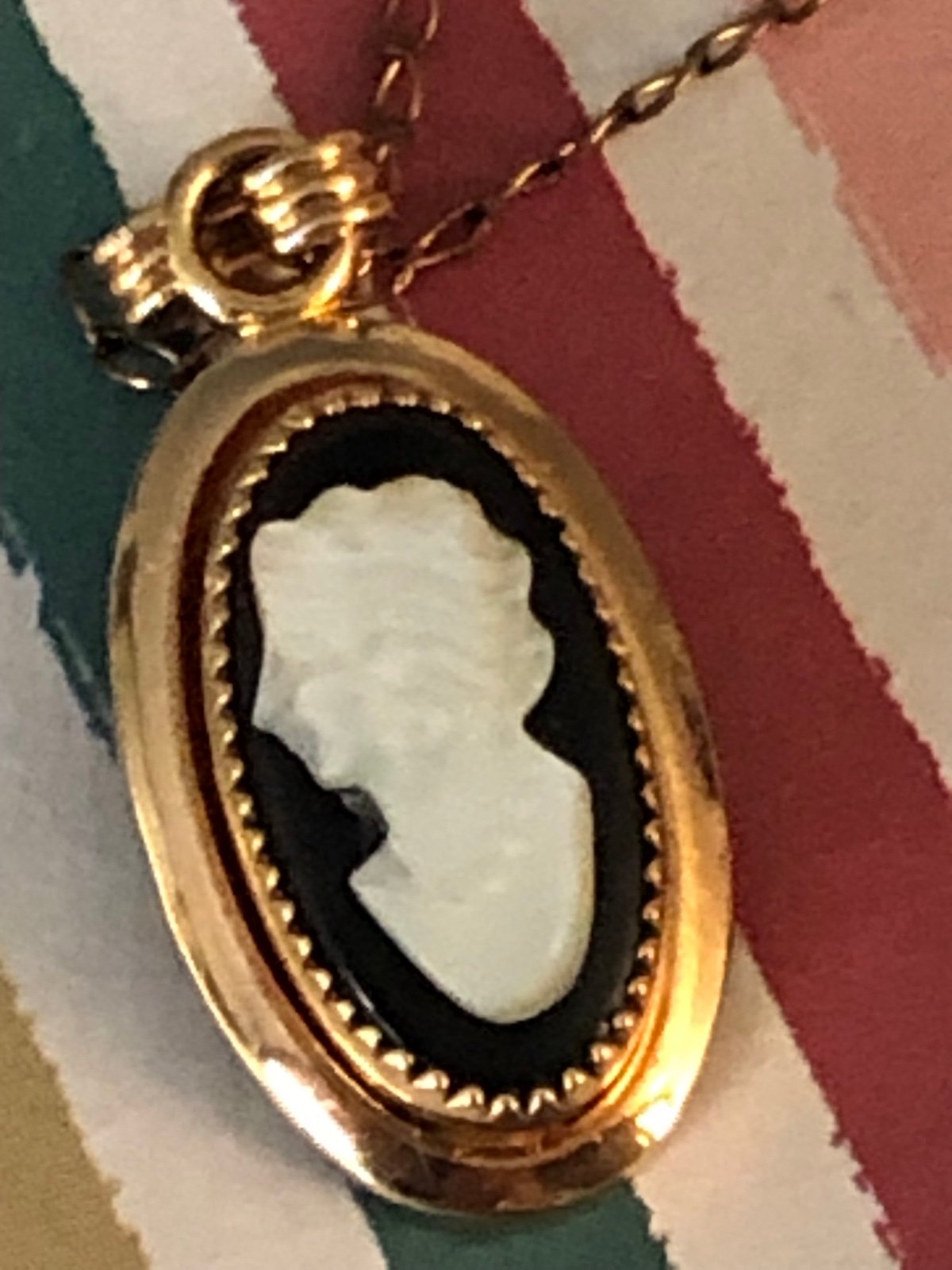 Vintage gold filled cameo necklace
