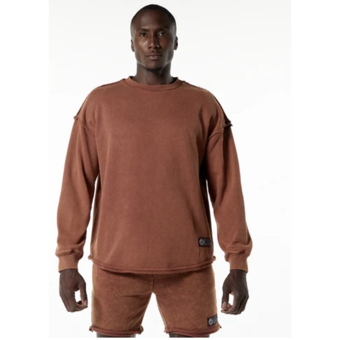 Alphalete Men’s Terry Oversized Pullover- Bloodstone , Size Medium