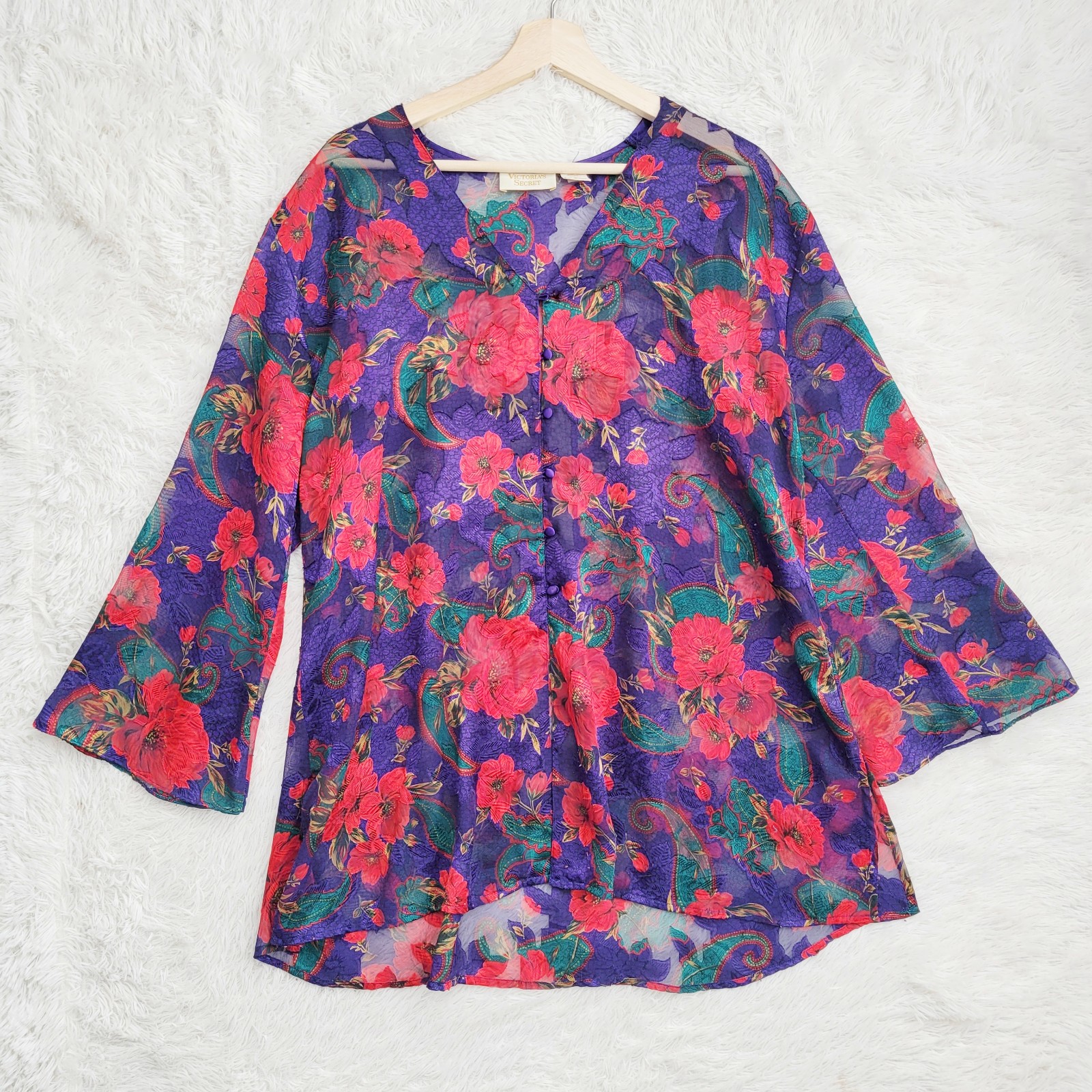Victoria's Secret Gold Label Floral Sheer Robe