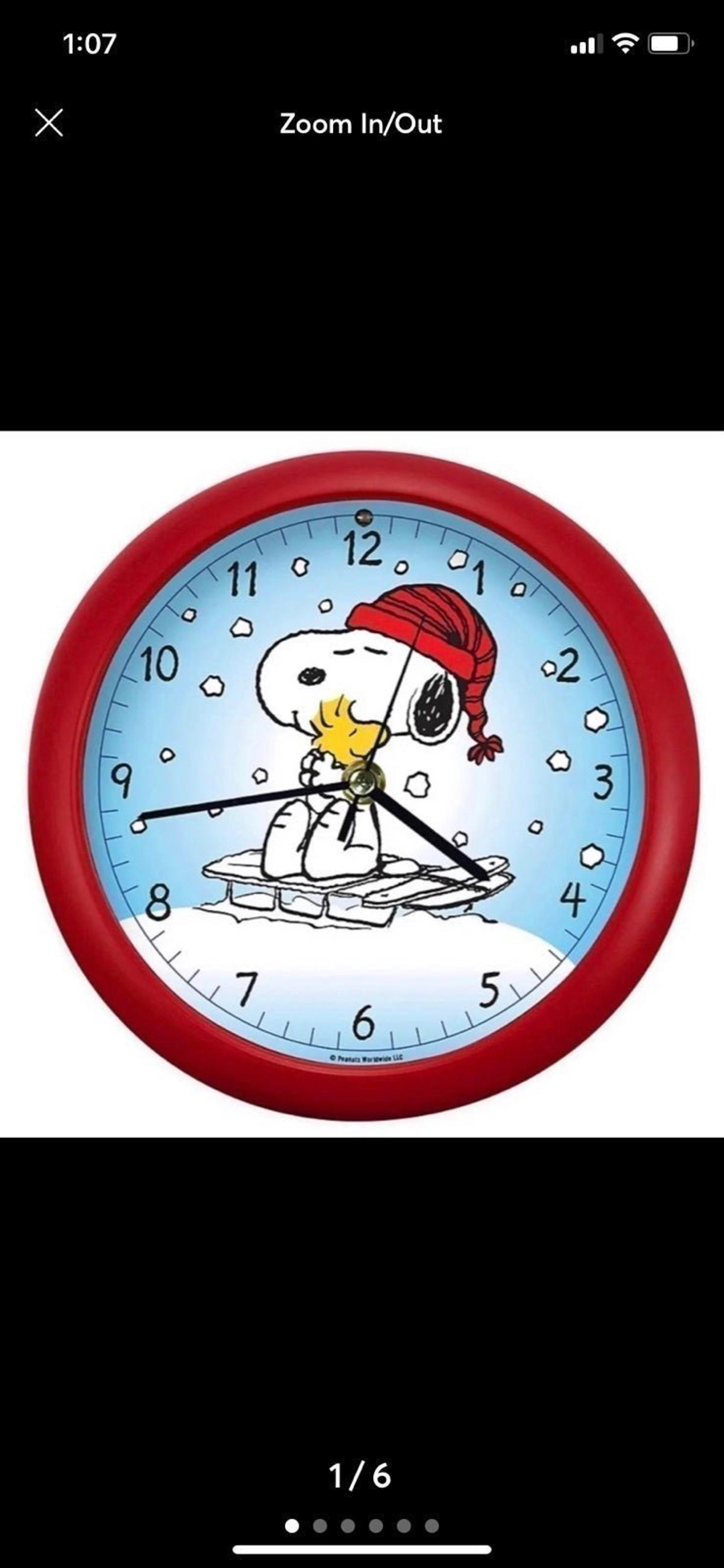 New 2020 Peanuts Holiday Sound Clock 8 Inches
