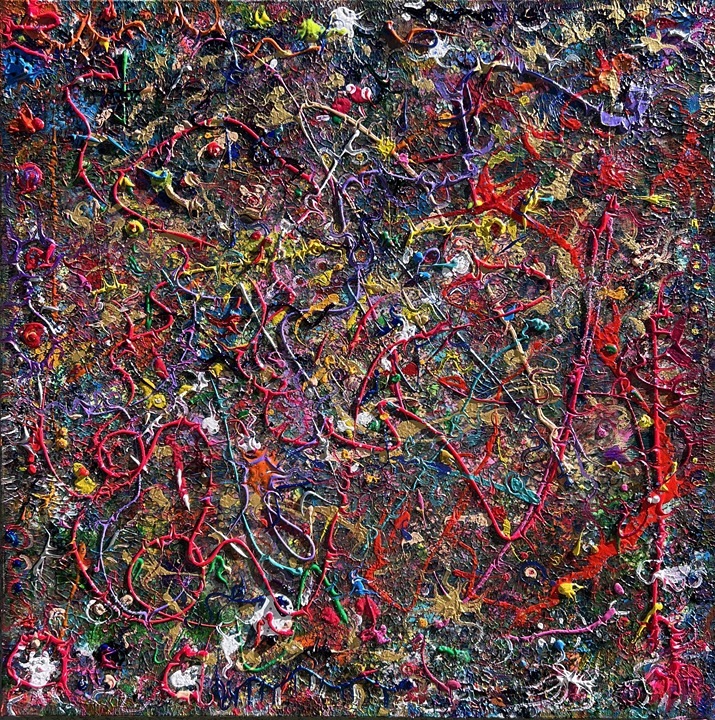 One-Of-A-Kind Large Abstract Painting on Canvas by Serg Graff Mysticism COA