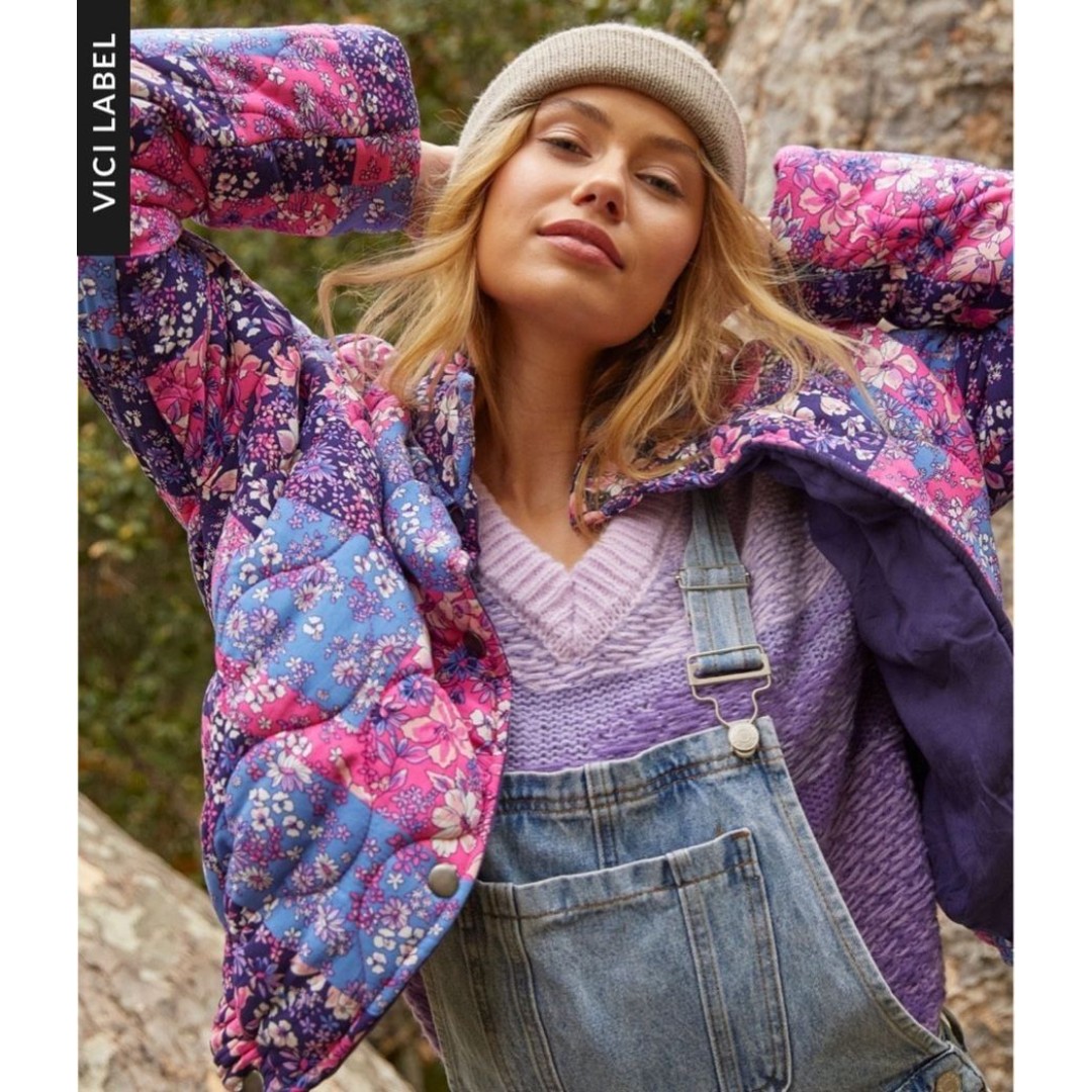 Fiona Floral Puffer Jacket Large