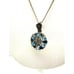 Blue Victorian Floral Pendant, Vintage Marcasite and Crystal Sterling Silver