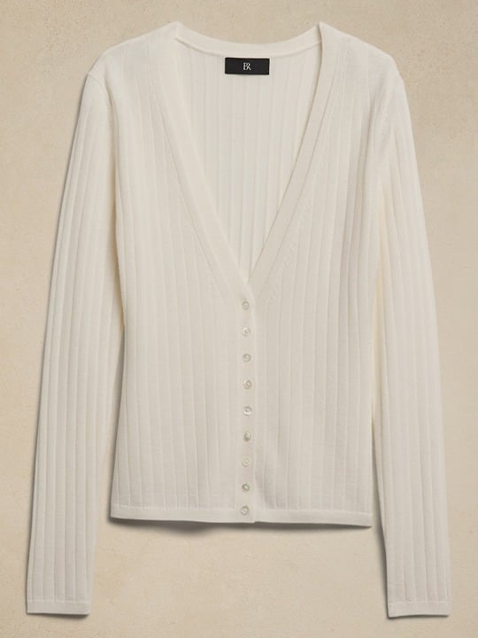 Banana Republic Nezha Merino Cardigan XS Cream White