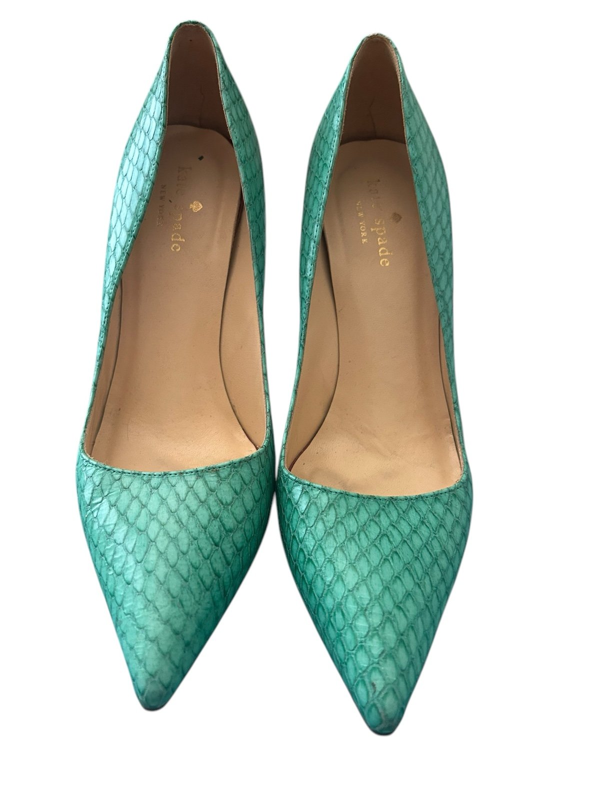 Kate Spade classic heels snake skin motif Sz 7.5