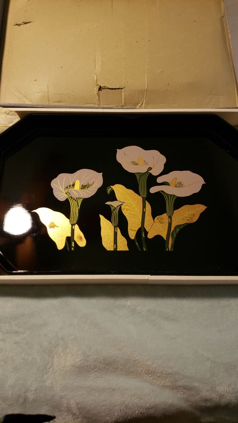 Handmade Urushi Style Japanese Serving Tray