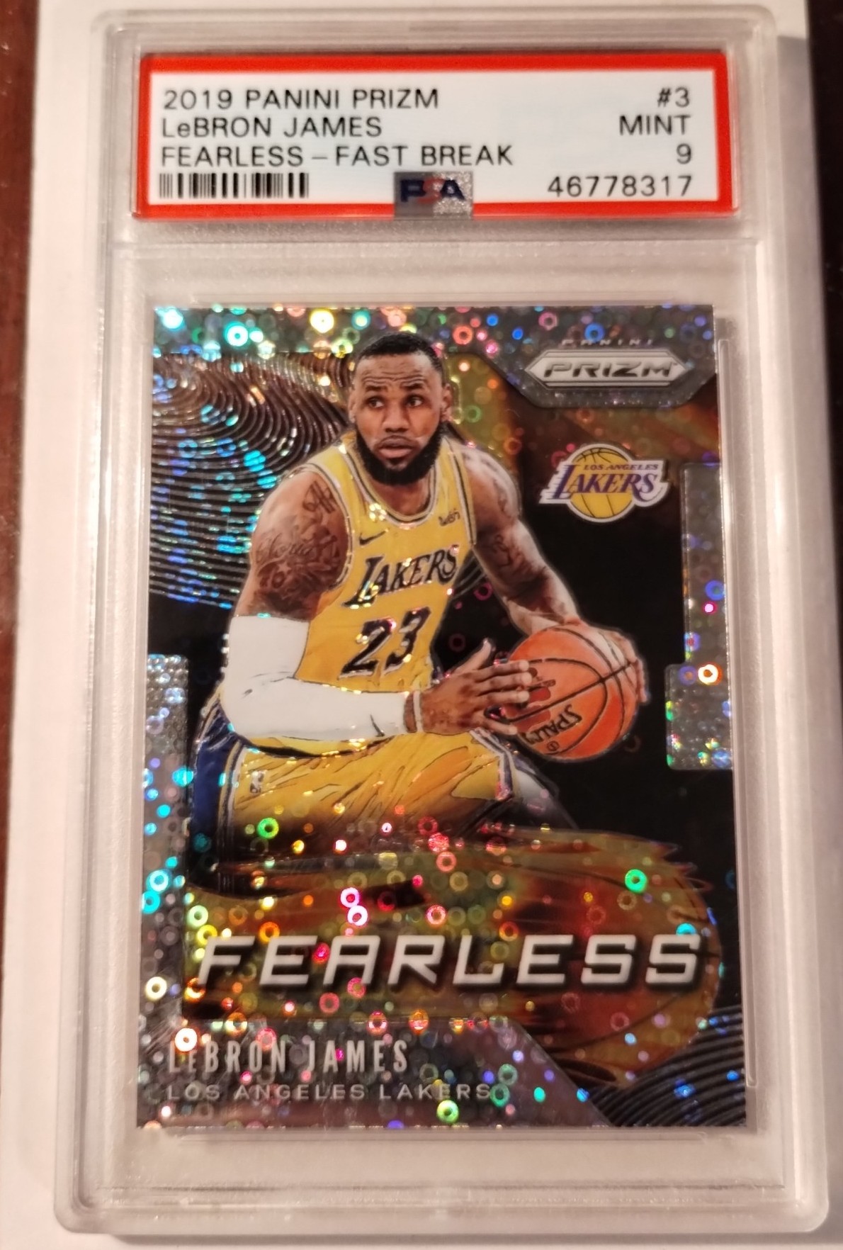 LeBron James 2019 fast break fearless PSA mint 9