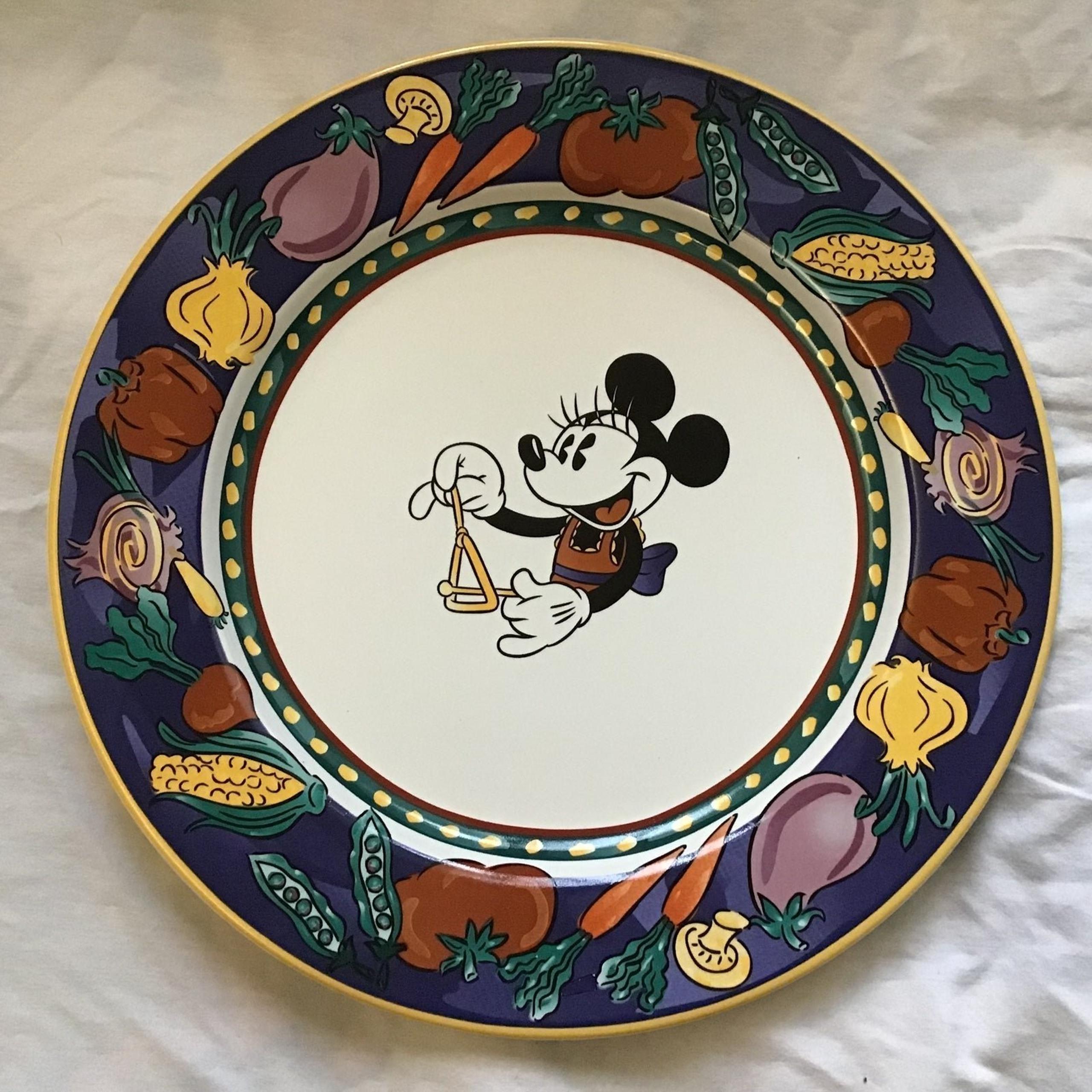 1 Vintage Disney 12 Inch Plate Platter Charger Serving Vegetables Stoneware