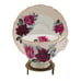Aynsley Cabbage Rose Tea Cup and Saucer Pink Gold Burgundy White Vintage