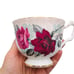 Aynsley Cabbage Rose Tea Cup and Saucer Pink Gold Burgundy White Vintage