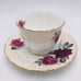 Aynsley Cabbage Rose Tea Cup and Saucer Pink Gold Burgundy White Vintage