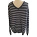Vintage Chaps Ralph Lauren Wool Blend Striped Gray Sweater Sz XL