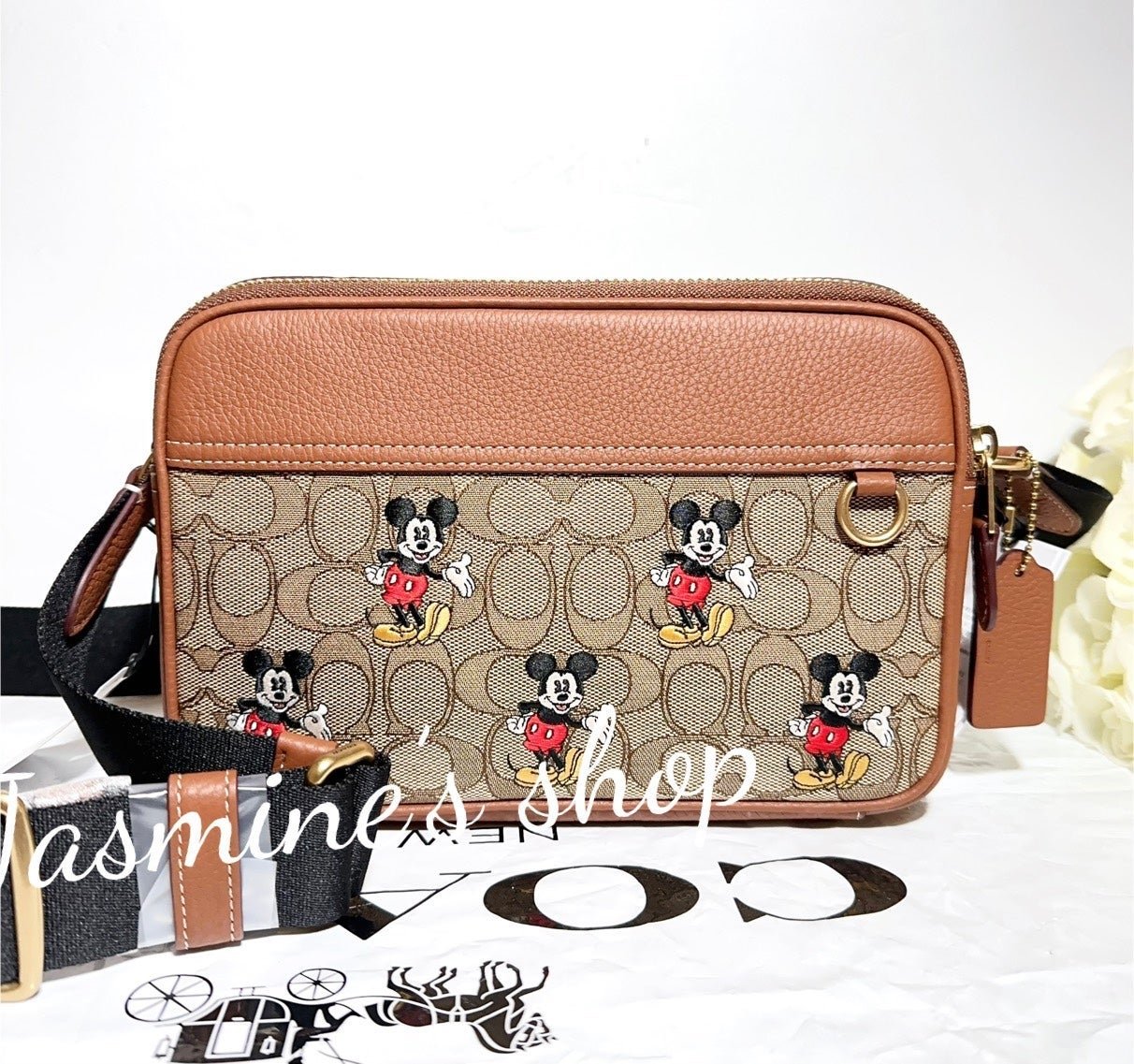 NWT Disney X Coach Graham Crossbody In Jacquard With Mickey Mouse CL960