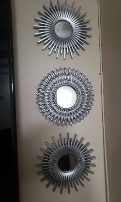 New Wall Mirrors Pack of 3 Silver Mirrors for Living Room, Home Decor