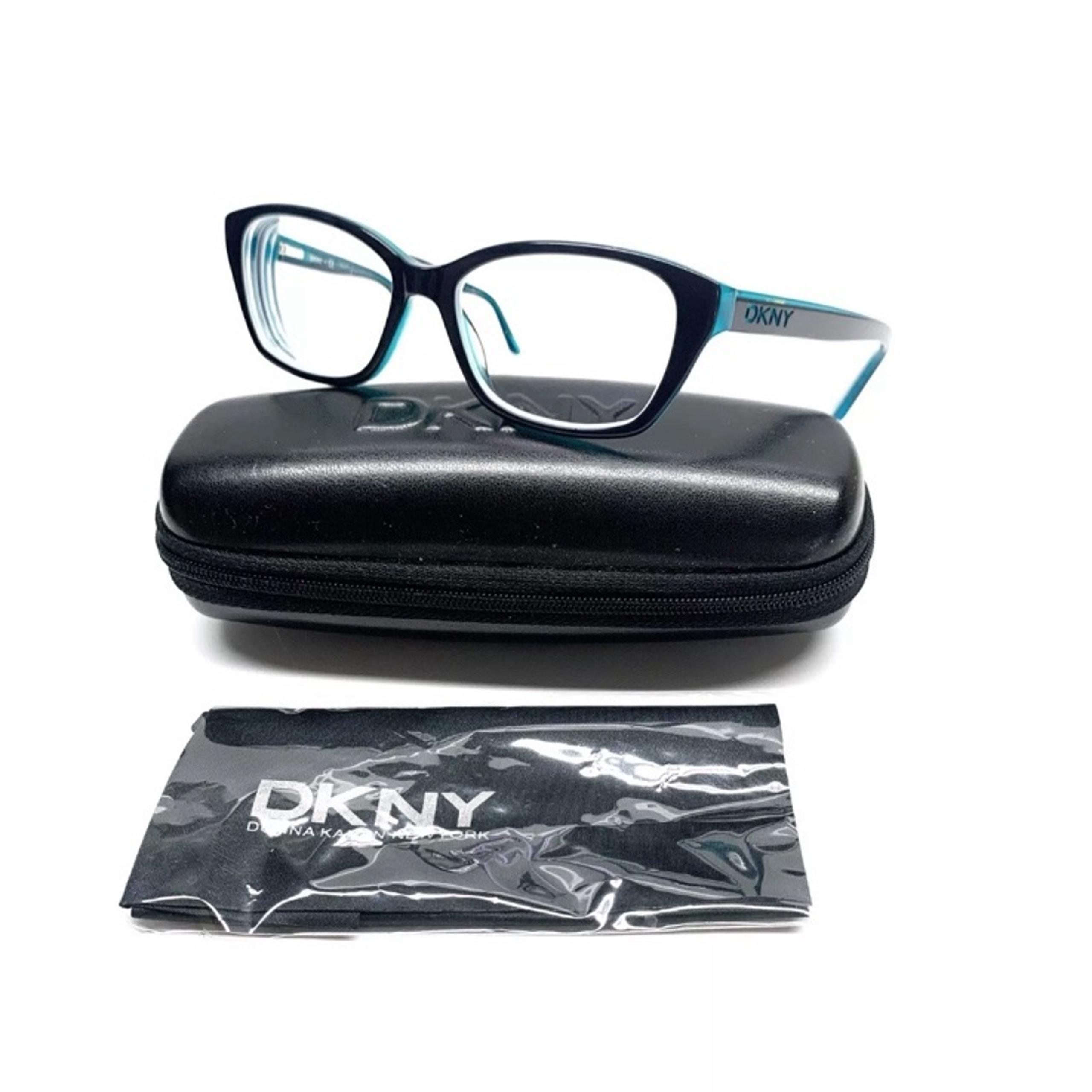 DKNY Black Teal Blue Clear Wayfarer Eyeglasses FRAME DY4668 3685 51-16 135