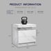 Modern Nightstand w/ LED Lights & 2 Drawers - White