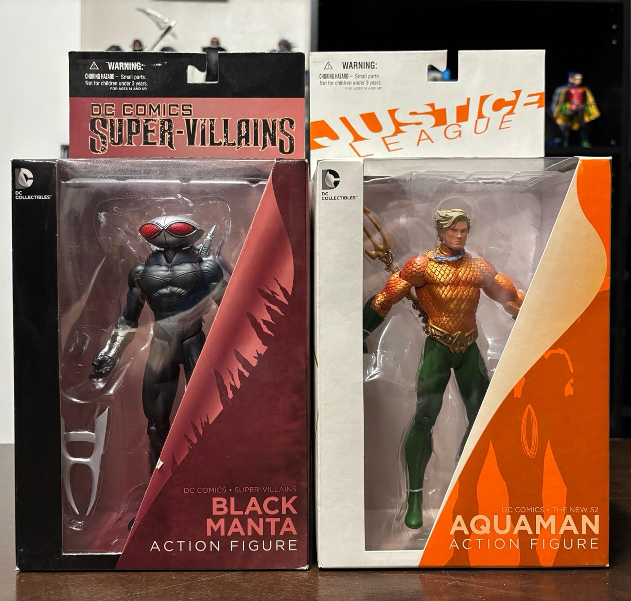 DC Collectibles New 52 Aquaman & Black Manta 7” Action Figure Lot Of 2 Sealed
