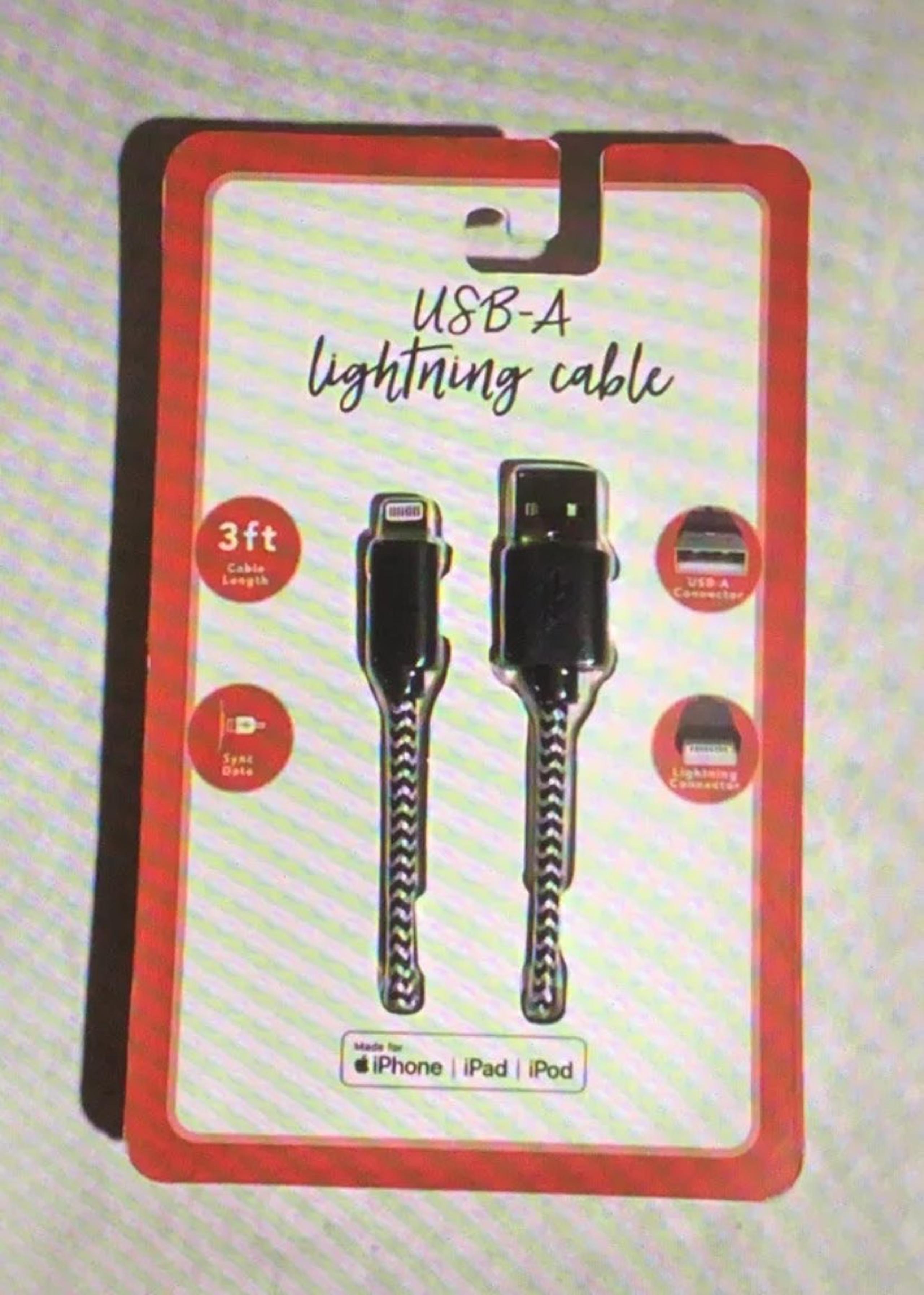 Vivitar 3ft USB-A Lightning Cable-Black
