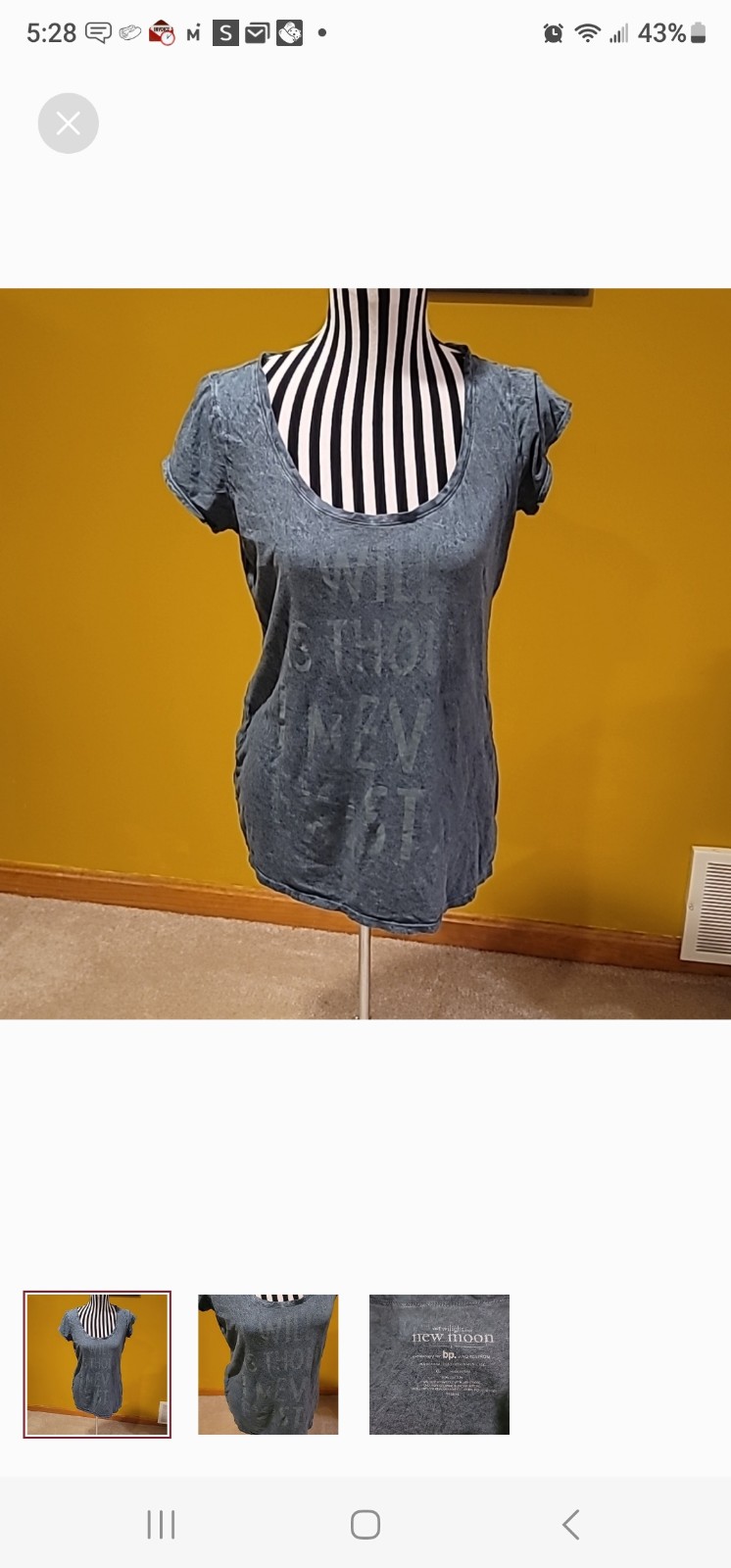Twilight new moon bp Edward Cullen it will be as though I never existed shirt l