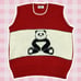 K&J Ashley Vintage Red Funky 80s 90s Fairy Kei Panda Sweater Vest One Size